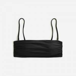 J.Crew Ruched bandeau bikini top Black Online | 84ECJAIWF