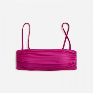 J.Crew Ruched bandeau bikini top Magenta Orchid Outlet Online | 72ENPZRJL