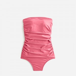 J.Crew Ruched bandeau one-piece swimsuit Tea Rose Outlet Online | 73FZQWSUC