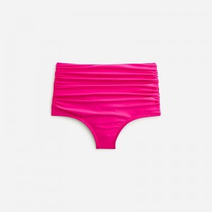 J.Crew Ruched high-rise full-coverage bikini bottom Radiant Fuchsia Outlet Online | 73BDAXCTU