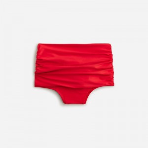 J.Crew Ruched high-rise full-coverage bikini bottom Venetian Red Clearance | 45CAIKXSD