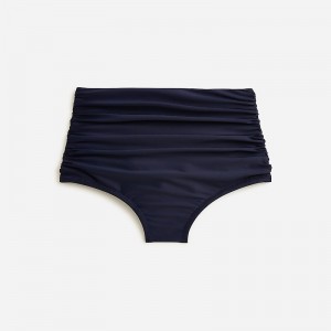 J.Crew Ruched high-rise full-coverage bikini bottom Navy Outlet Online | 79KMZDFOE