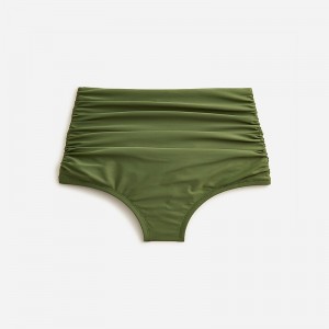 J.Crew Ruched high-rise full-coverage bikini bottom Safari Factory Promo | 69WBZRQXK