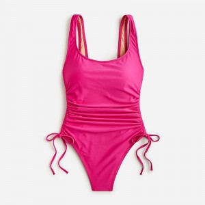 J.Crew Ruched side-tie one-piece swimsuit Radiant Fuchsia USA | 16VMWDKTU