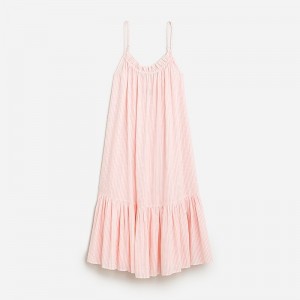 J.Crew Ruffle beach dress airy gauze Brilliant Peony Stripe Outlet | 93ZFQEONG