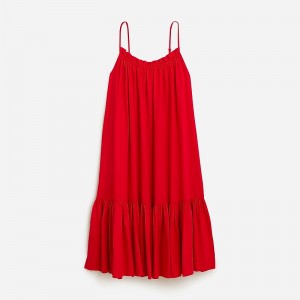 J.Crew Ruffle beach dress airy gauze Venetian Red Factory Promo | 67HSEIYCD