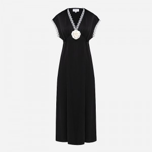 J.Crew SLEEPER The Genus Rosa satin dress Black Online | 09OZPJIQK