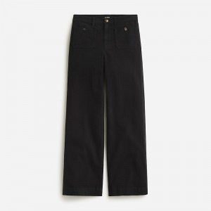 J.Crew Sailor slim wide-leg chino pant Black Factory Promo | 61HFUASYE