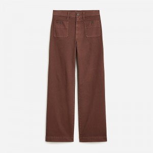 J.Crew Sailor slim wide-leg chino pant Dark Bark Clearance | 47MEJCGUR