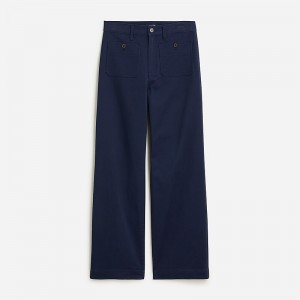 J.Crew Sailor slim wide-leg chino pant Navy Factory Outlet | 51UFRBHTX