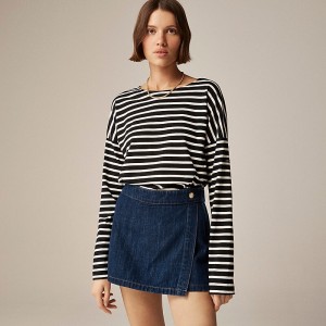 J.Crew Saint James® X J.Crew structured T-shirt Tilly Stripe Black Natu Factory Promo | 67LOJGDRY