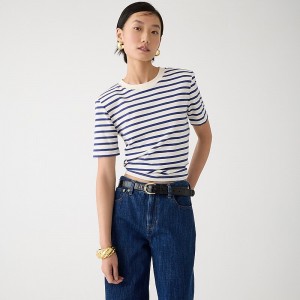 J.Crew Saint James® X J.Crew structured T-shirt Tilly Stripe Natural Ha USA | 14TQFCKMR