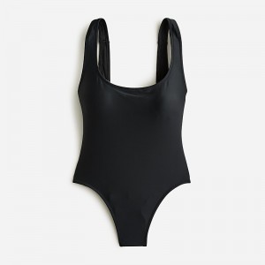 J.Crew Scoopneck one-piece swimsuit in stripe Black Factory Outlet | 53IFPZERT