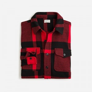 J.Crew Seaboard soft-knit shirt May Plaid Red Black Online | 02BUMWRKJ