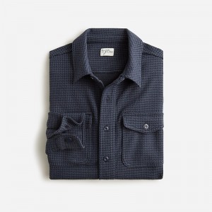 J.Crew Seaboard soft-knit shirt Sam Houndstooth Blue Na Outlet Online | 78SZXKGQF