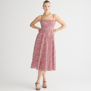 J.Crew Seamed flare midi dress in Liberty® Eliza's Red fabric Elizas Red Online | 03XZMIPGR