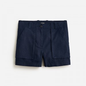 J.Crew Seaside cargo short in linen-TENCEL™ lyocell blend Navy Clearance | 31QDNLUOX