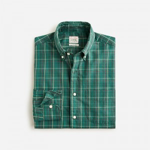 J.Crew Secret Wash cotton poplin shirt Cole Tattersall Pine Mu Clearance | 32ONCZPGE