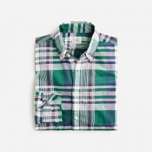 J.Crew Secret Wash cotton poplin shirt Daniel Plaid Dk Green W Clearance | 31VIEDMLJ