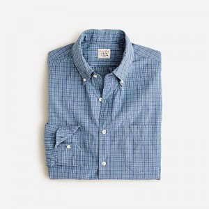 J.Crew Secret Wash cotton poplin shirt Edmond Blue Green Online | 85JVACEGR