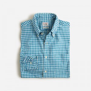 J.Crew Secret Wash cotton poplin shirt Kahlil Ivory Blue Clearance | 38EKMHGXY