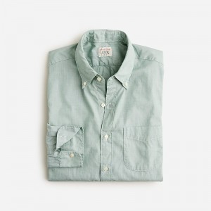 J.Crew Secret Wash cotton poplin shirt Lamppost Green Eoe USA | 14EFMVDCT