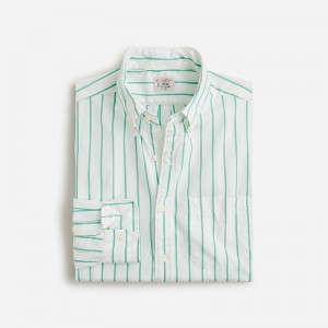 J.Crew Secret Wash cotton poplin shirt Laurent White Green Sale | 24TOQXJPW