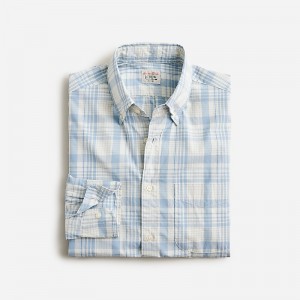 J.Crew Secret Wash cotton poplin shirt Matheew Ivory Blue Factory Promo | 67LPAFYWM