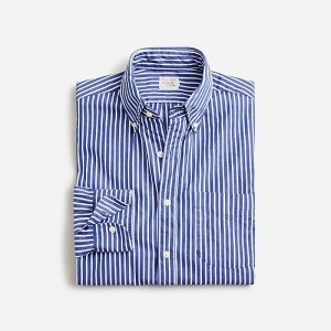 J.Crew Secret Wash cotton poplin shirt Michael Blue White Online | 03NZCLOIG