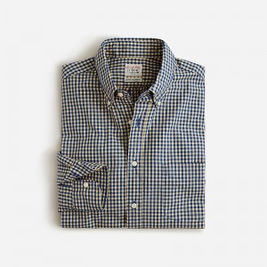 J.Crew Secret Wash cotton poplin shirt Quincy Check Yellow Blu Sale | 24MDVENPZ