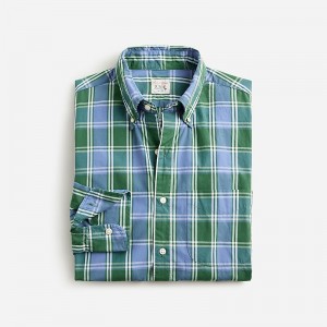 J.Crew Secret Wash cotton poplin shirt Sam Blue Green Sale | 25MLSNPOA