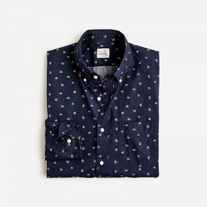 J.Crew Secret Wash cotton poplin shirt Small Ditsy Navy Multi USA | 13WELHFUM