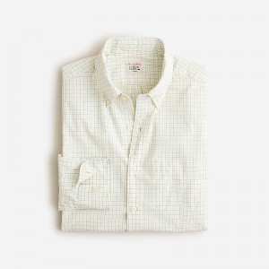 J.Crew Secret Wash cotton poplin shirt Stan Blue Yellow White Outlet Online | 71MLQSNTB