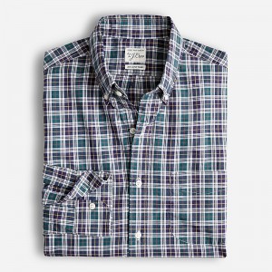 J.Crew Secret Wash cotton poplin shirt Tierney Tattersall Whi Clearance | 41KAPGYHW