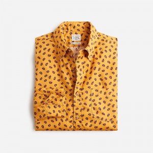 J.Crew Secret Wash cotton poplin shirt Tiny Paisley Yellow Red Factory Outlet | 52PWIBEYG