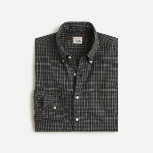 J.Crew Secret Wash cotton poplin shirt Victor Black Green Factory Outlet | 54VOTYXCQ