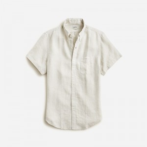 J.Crew Short-sleeve Baird McNutt Irish linen shirt Flax Linen Yd Factory Outlet | 53QELHONZ