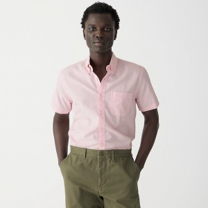 J.Crew Short-sleeve Broken-in organic cotton oxford shirt Orchid Pink Oxford Clearance | 41YHTAJRB