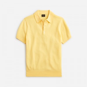 J.Crew Short-sleeve cashmere sweater-polo Spring Yellow Online | 82VTJRAFD