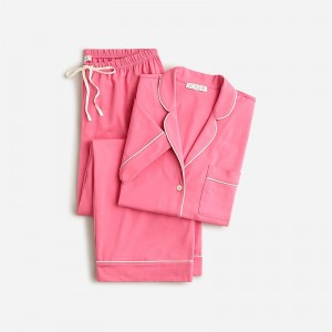 J.Crew Short-sleeve pajama pant set dreamy cotton blend Flamingo Factory Promo | 60UCBTYVH