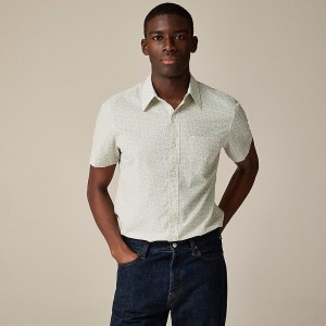 J.Crew Short-sleeve seersucker shirt with point collar in print Clematis Overlay Cream Factory Promo | 60SEIVQFA