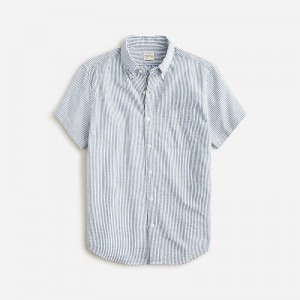 J.Crew Short-sleeve seersucker shirt with point collar in print Seersucker Stripe Fade Online | 81YOZFACN