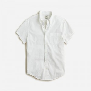 J.Crew Short-sleeve seersucker shirt with point collar in print White Outlet Online | 74WTJMZGL