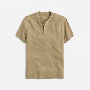 J.Crew Short-sleeve sueded cotton henley Dusty Fatigue Clearance | 41XMPQALJ