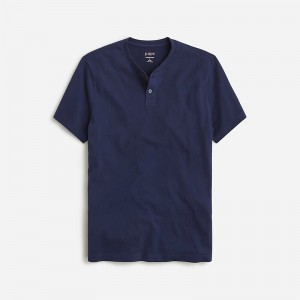 J.Crew Short-sleeve sueded cotton henley Ultramarine Factory Promo | 67SMEFXCD