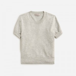 J.Crew Shrunken TENCEL™ lyocell-blend T-shirt Hthr Dusk Online | 03PAXCRKD