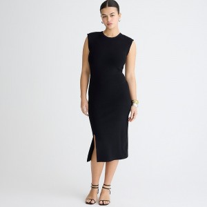 J.Crew Sleeveless sweater-dress in stretch viscose blend Black Factory Promo | 69JTEPYHZ