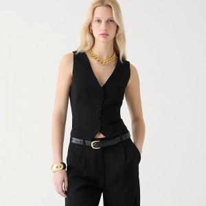 J.Crew Slim-fit tuxedo vest in city crepe Black Clearance | 31IRSJAFH