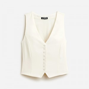 J.Crew Slim-fit tuxedo vest in city crepe Ivory Factory Outlet | 50TIHDQWC