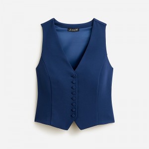 J.Crew Slim-fit tuxedo vest in city crepe Mediterranean Navy Factory Promo | 63VUWLFHG